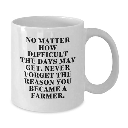 Farmer Gifts - Inspirational White Coffee Mug for Farmers, Funny Birthday Unique Gifts from Friends to Farmer Men - Additional