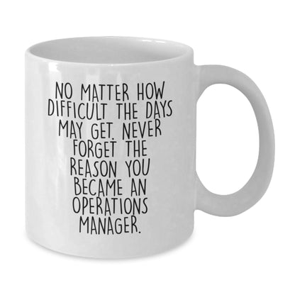 Gifts from Family for Operations Manager, Funny Quotes White Coffee Mug, 11oz or 15oz, Father's Day Unique Gifts - Additional