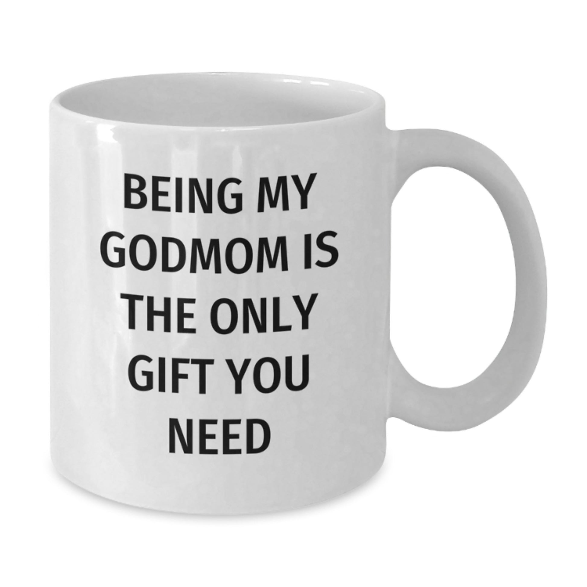 Funny Gifts from Men to Godmom on Christmas - Being My Godmom Is The Only Gift You Need White Coffee Mug - Additional
