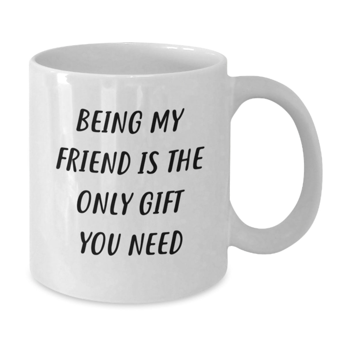 Gifts from Friends, Unique White Coffee Mug, Being My Friend Is The Only Gift You Need, Funny Quote, Birthday Unique Gifts - Additional