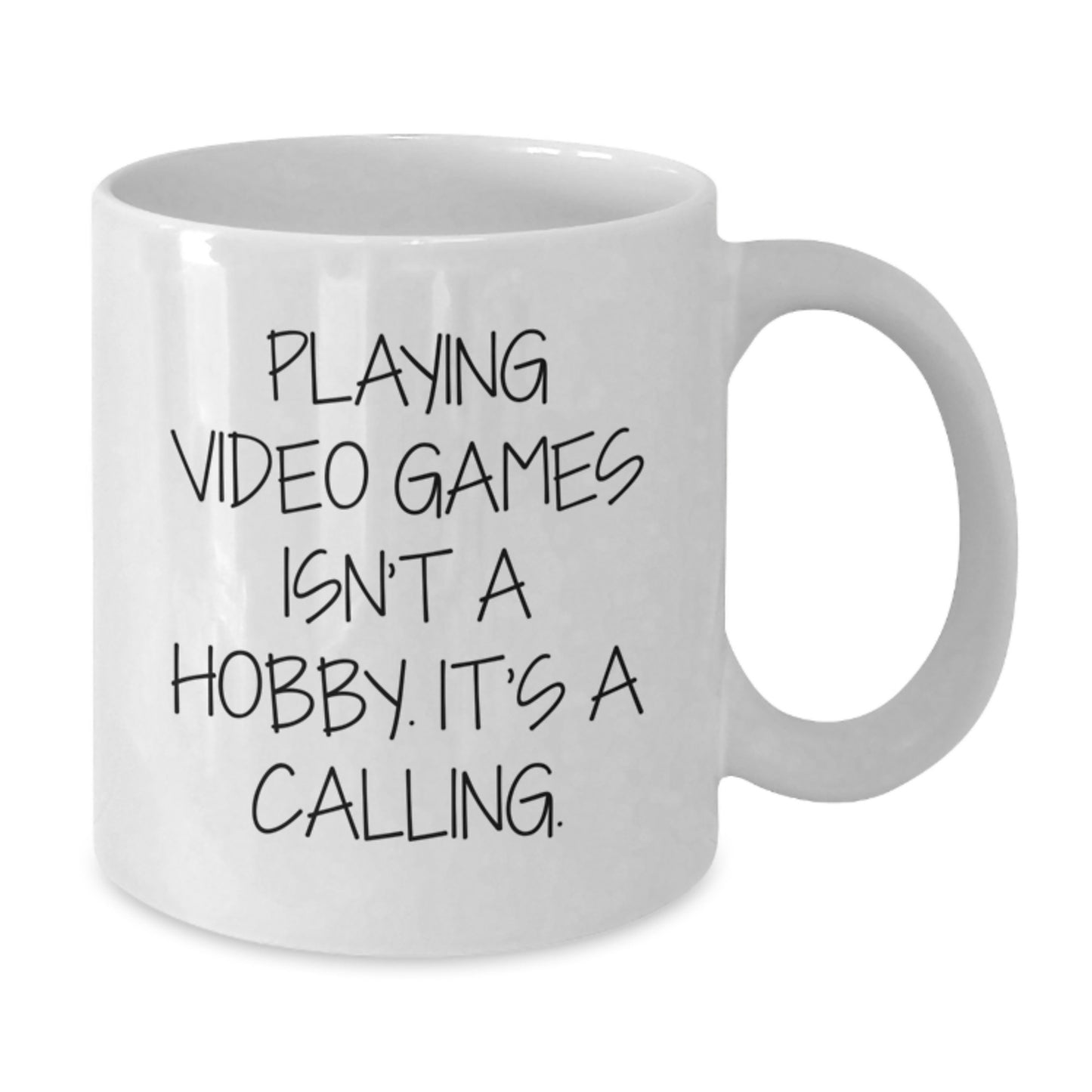 Funny Playing Video Games Gifts for Him, Unique Birthday Unique Gifts from Friends, Inspirational White Coffee Mug for Gamer, 'Playing Video Games Isn't A Hobby. It's A Calling.' - Additional
