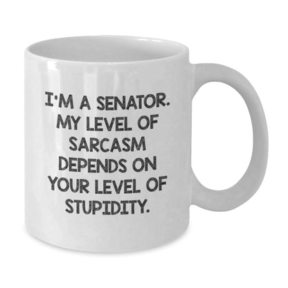 Funny Senator Gifts, White Coffee Mug for Senator, Senator Humor Mug for Mom, Gifts from Men, Gifts for Senator Women - Additional