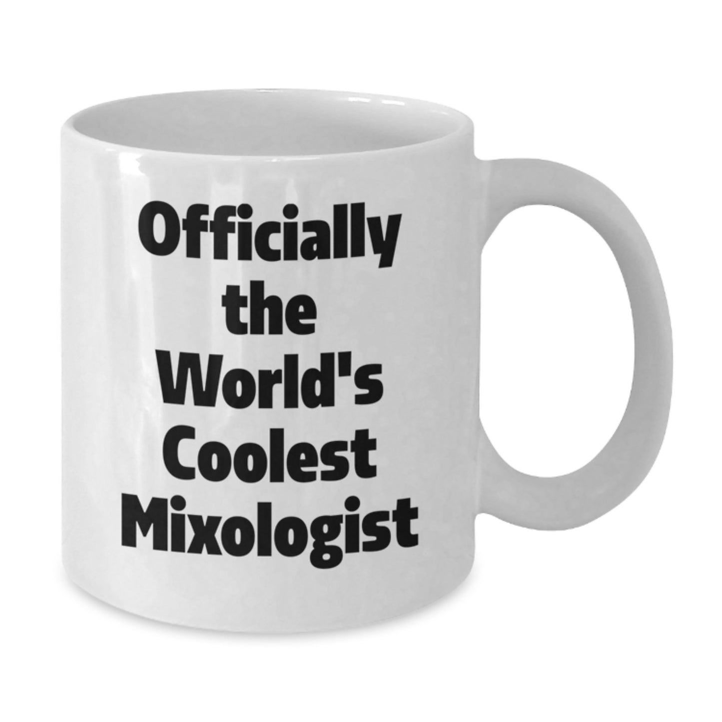 Funny Mixologist Gifts for Him, Unique White Coffee Mugs 'Officially The World's Coolest Mixologist' - Gifts from Family to Special Dad on Father's Day - Additional