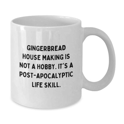 Funny Gingerbread House Making Gifts for Friends, White Coffee Mug, Graduation Unique Presents from Men to Women - Additional