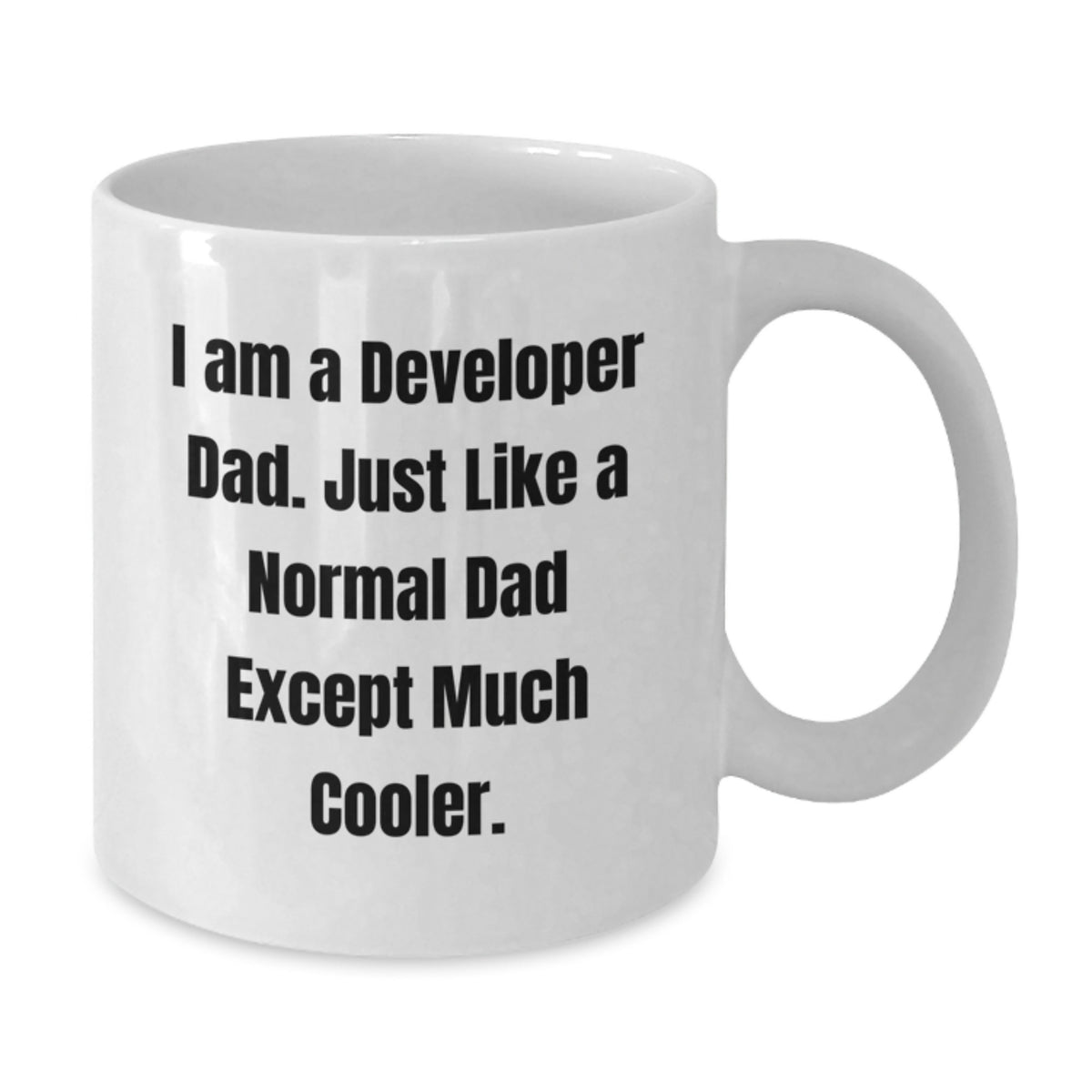 Funny Developer Gifts from Dad to Graduate - White Coffee Mug, 11oz or 15oz Capacity, Perfect for Coding Enthusiasts, Dad Jokes, and Coffee Lovers - Gifts for Developer Friends or Coworkers - Additional