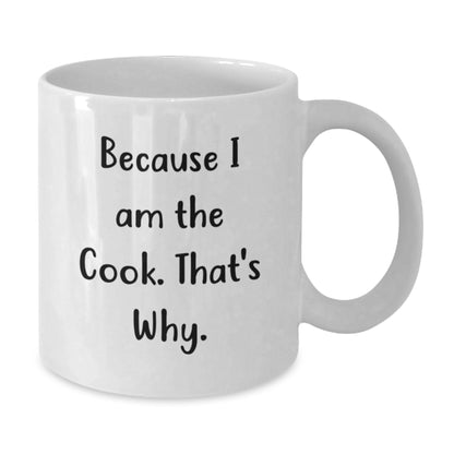Funny Cook White Coffee Mug Gifts for Men from Friends, White Ceramic 11oz or 15oz Coffee Mug with Humorous Quote, Unique Graduation Gift for Cooks - Additional