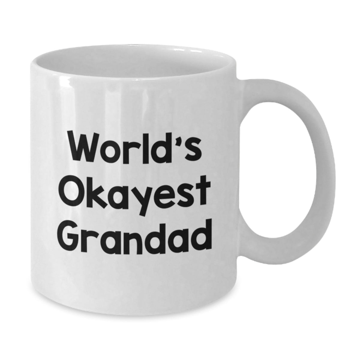 Grandad Gift for Him - World's Okayest Grandad Keepsake White Coffee Mug - Additional