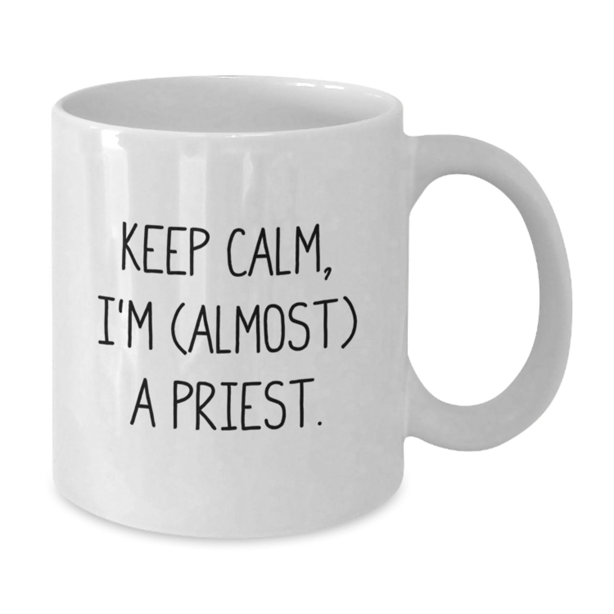 Priest Gift for Him Keep Calm, I'm (Almost) A Priest Keepsake Mug - Additional