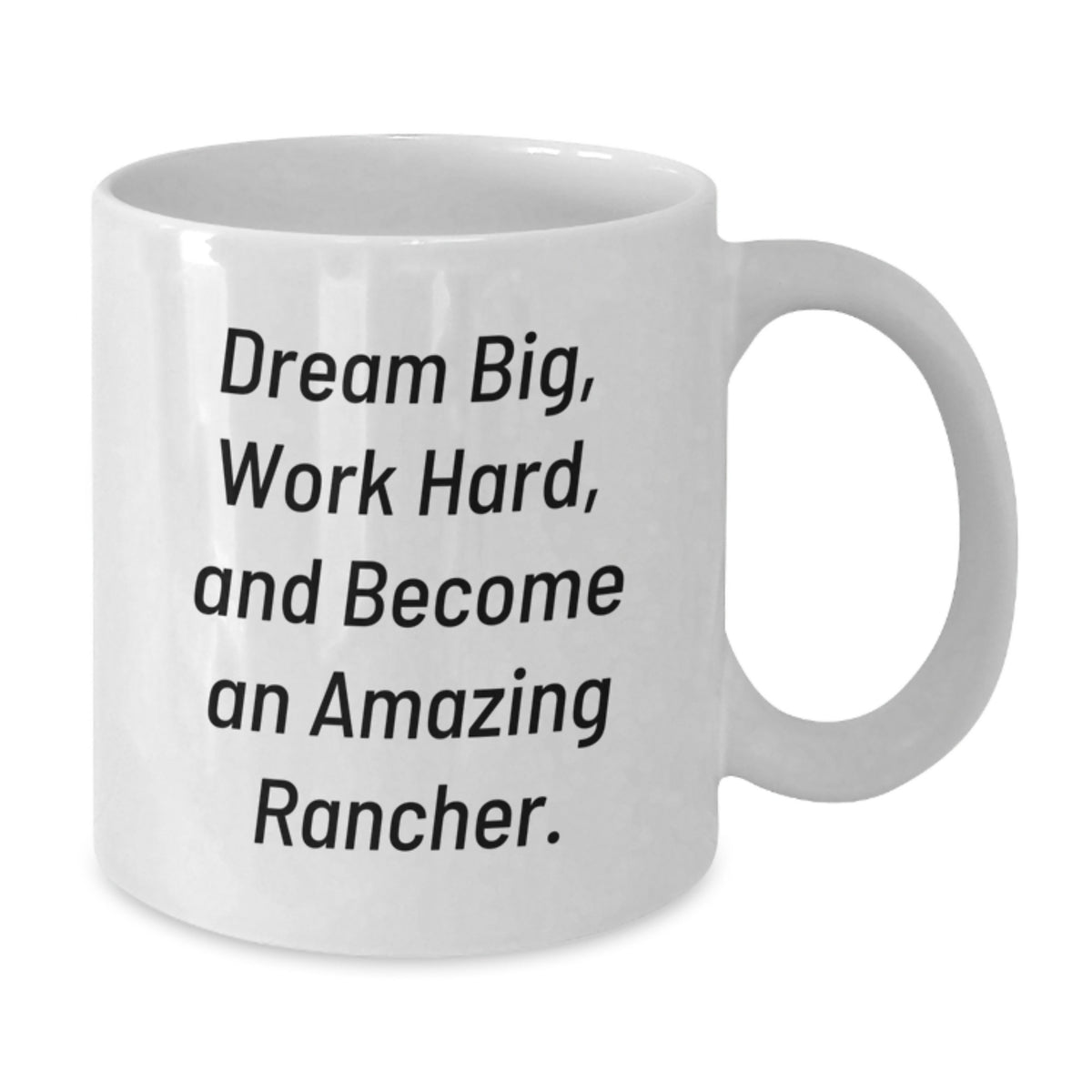 Funny Rancher Gifts from Friends for Valentine's Unique White Coffee Mug - Dream Big, Work Hard - Additional
