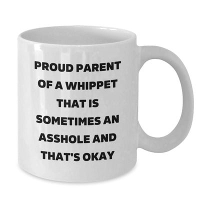 Whippet Dog Lover's Graduation Gift, White Coffee Mug, Proud Parent Quote, Gifts from Family to Whippet Dog Owner - Additional