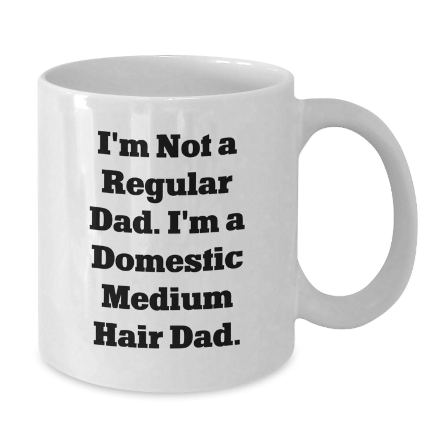 Funny Domestic Medium Hair Cat Quotes White Coffee Mugs Gifts from Men Friends to Domestic Medium Hair Cat Lovers at Christmas Unique Present - Additional