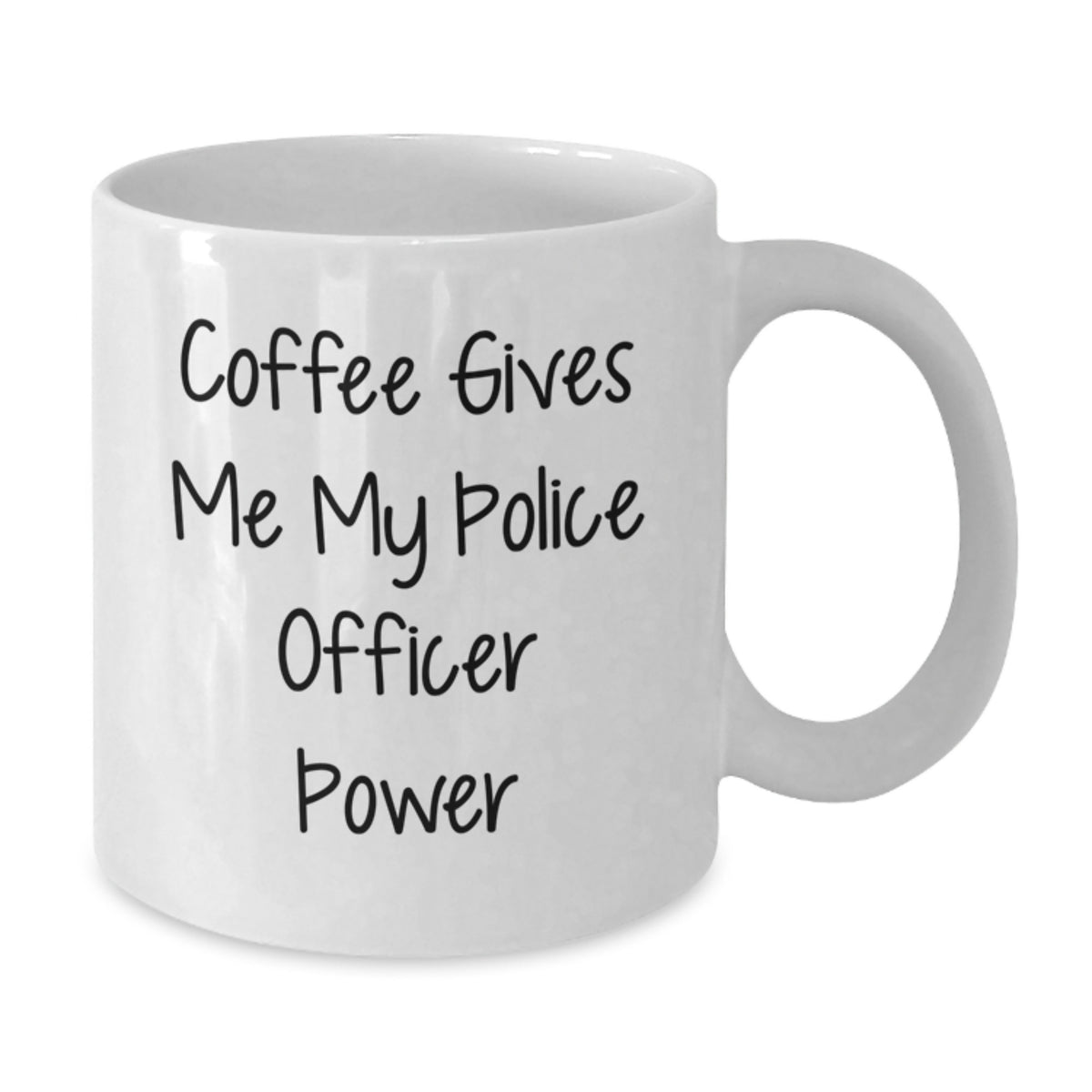Funny Police Officer Gifts for Men from Family, White Coffee Mug 'Coffee Gives Me My Police Officer Power' Birthday Unique - Additional
