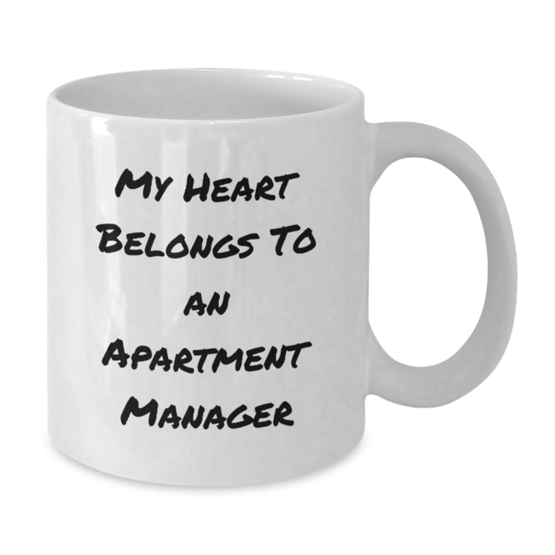 Funny Apartment Manager Gifts from Friends - My Heart Belongs To An Apartment Manager White Coffee Mug for Christmas Unique - Additional