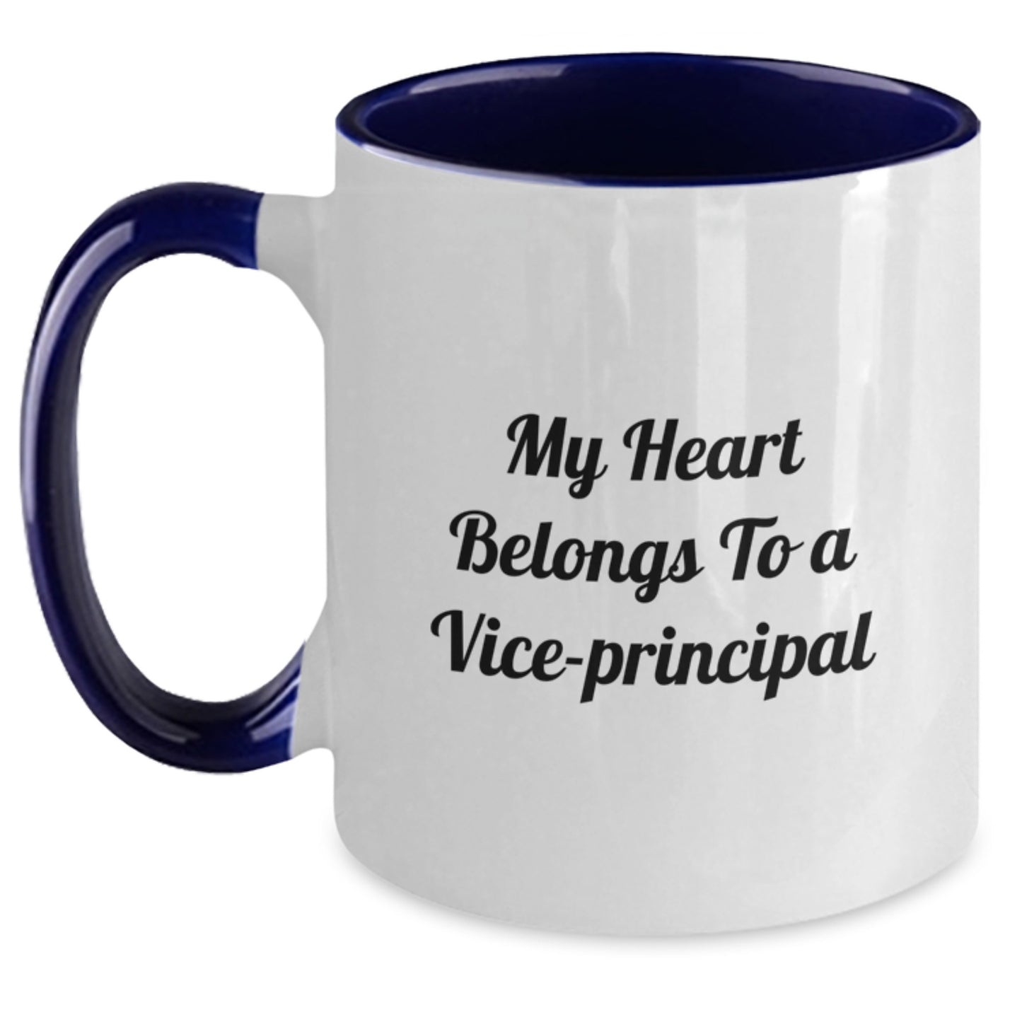 Funny Vice-principal Gifts for Men, Funny Two Tone Coffee Mug, 'My Heart Belongs To A Vice-principal' Quote, Birthday Unique Gifts from Friends, Funny Vice-principal Mugs for Vice-principal - Main
