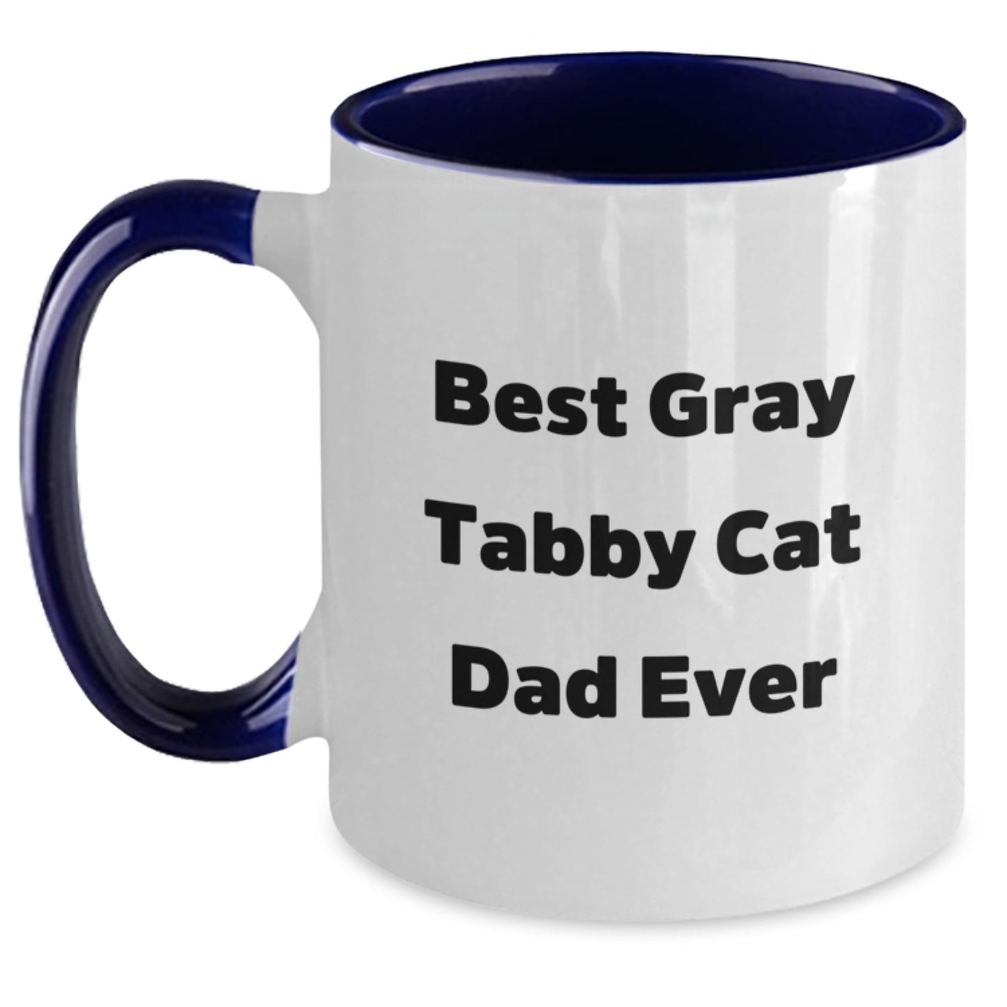 Funny Gray Tabby Cat Dad Gifts for Him on Birthday Unique Two Tone Coffee Mugs Gifts from Men to Friends - Main