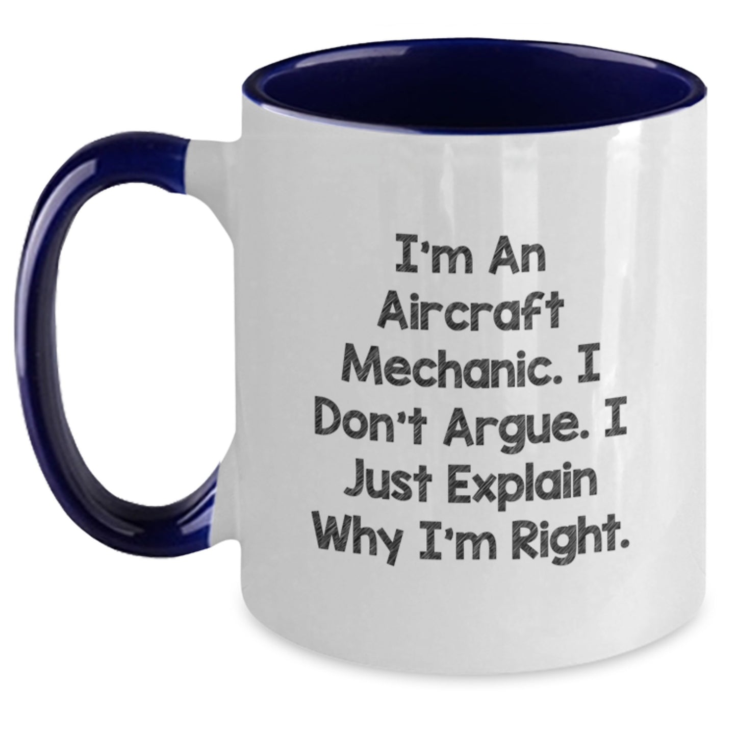 Funny Aircraft Mechanic Gifts for Men - Two Tone Coffee Mugs Gifts from Family - Inspirational Quote - Black and White, Red and White, Navy and White, Pink and White - Main