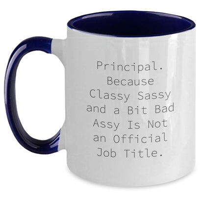 Funny Principal Gifts for Men Women Friends from Family - Principal Two Tone Coffee Mug - Main