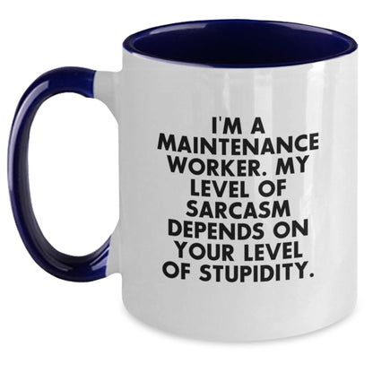 Funny Maintenance Worker Gifts from Men to Women Friends Family, Unique Two Tone Coffee Mugs for Maintenance Worker, I'm A Maintenance Worker Sarcasm Gift - Main