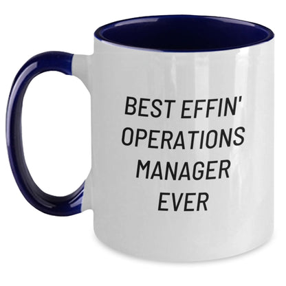 Funny Operations Manager Gifts from Family, Unique Two Tone Coffee Mugs for Best Effin' Operations Manager Ever, Mother's Day Special - Main