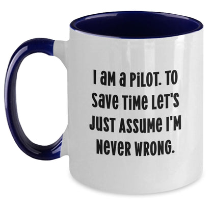 Pilot Gifts, Funny Two Tone Coffee Mugs, Birthday Unique Gifts from Men to Pilot Friends - Main