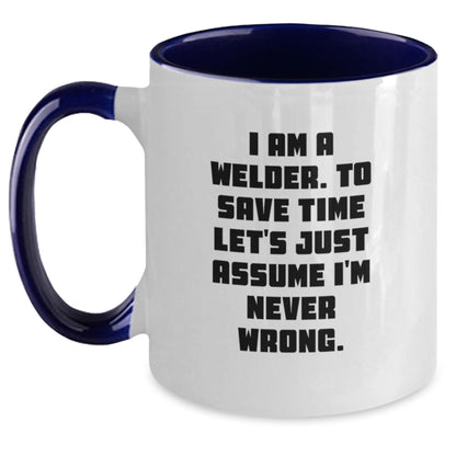 Funny Welder Quote Two Tone Coffee Mug Gifts from Family to Graduation Day for Men - Main