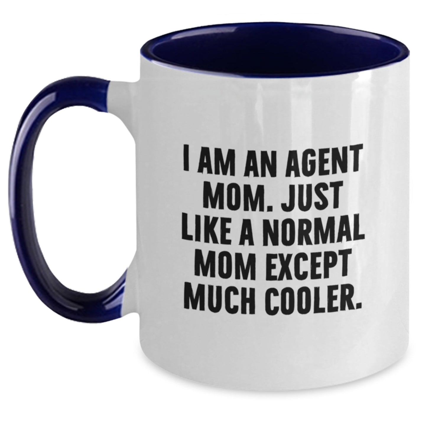 Agent Mom Keepsake Mug for Him Birthday Gift Black & White Ceramic - Main