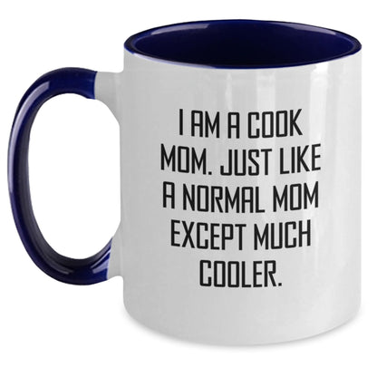 Birthday Gift Present for Her Two Tone Coffee Mug – I Am A Cook Mom - Main