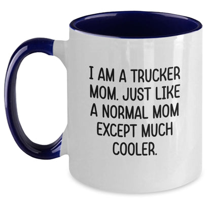 Trucker Mom Keepsake Mug for Him Birthday Gift Ceramic 11oz Red White - Main