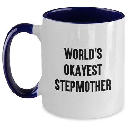 Stepmother Keepsake Mug for Him – Birthday Gift with World's Okayest - Main