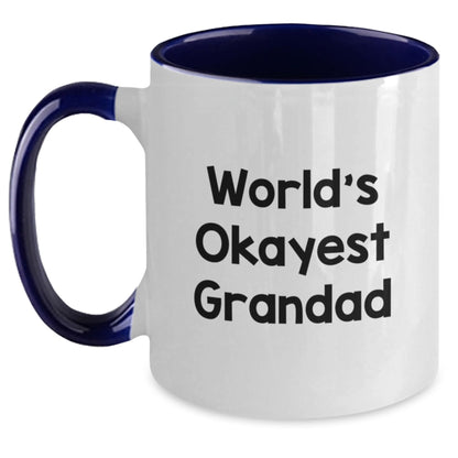 Grandad Gift for Him - World's Okayest Grandad Keepsake Two Tone Coffee - Main
