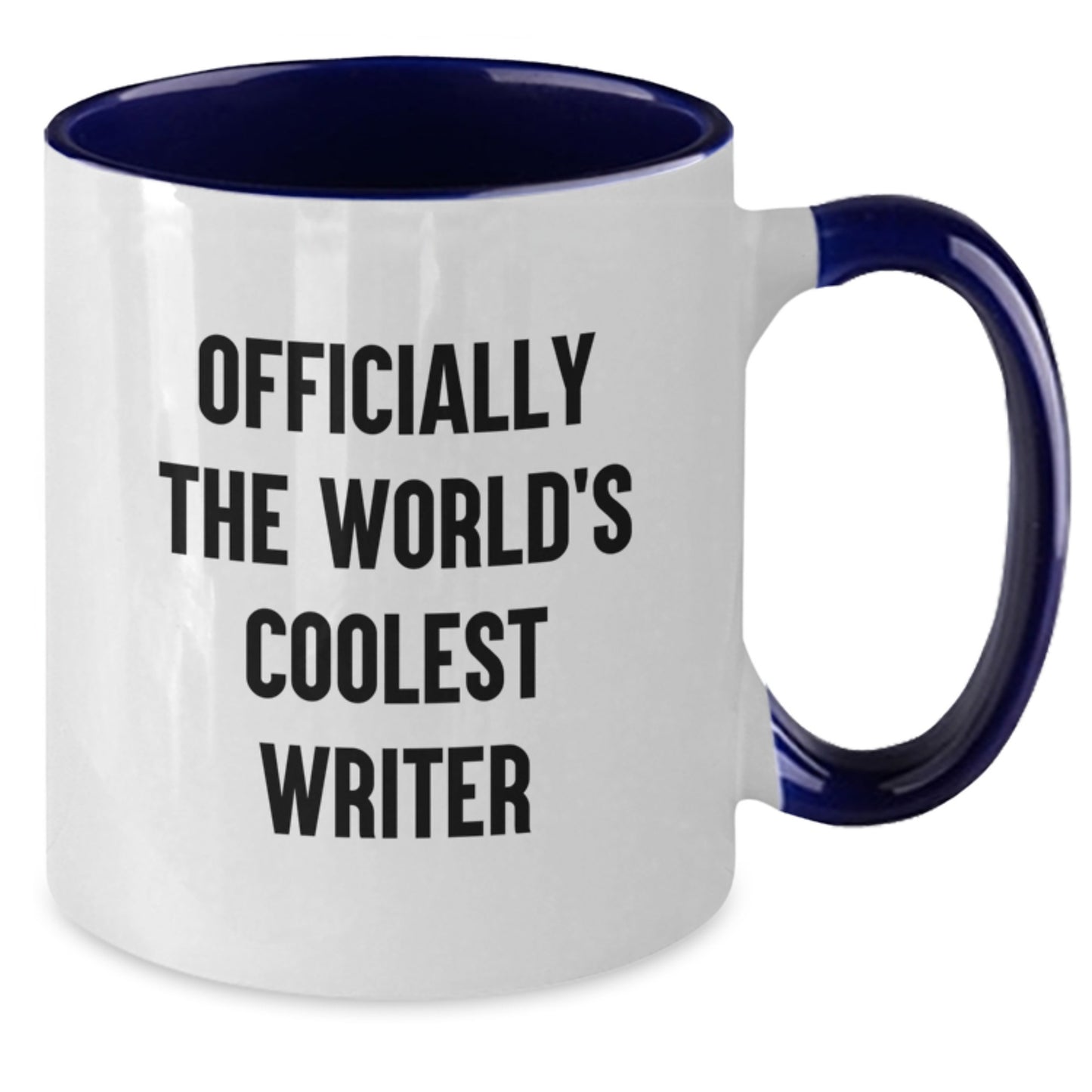 Funny Writer Gifts from Men for Him - Officially The World's Coolest Writer Two Tone Coffee Mug Valentine's Unique - Additional