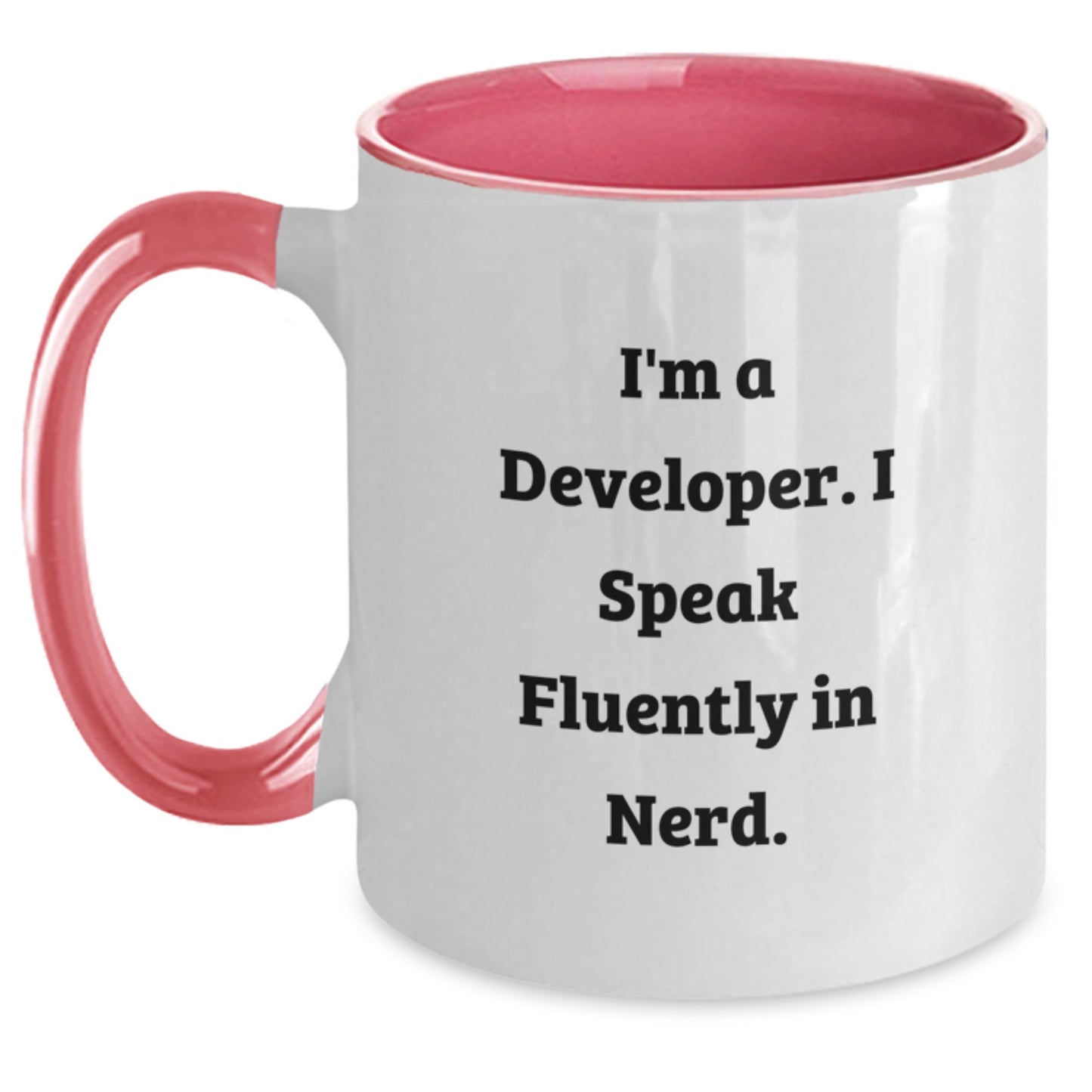 Funny Developer Gifts from Friends, Graduation Unique Gifts for Him, 'I'm A Developer. I Speak Fluently In genius.' Two Tone Coffee Mug - Main