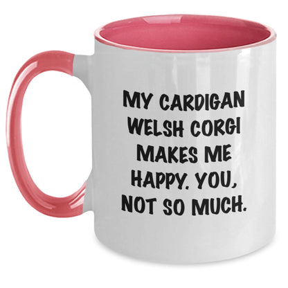 Funny Cardigan Welsh Corgi Dog Lover Gifts for Friends from You, Gifts for Men and Women, Two Tone Coffee Mug, Birthday Unique - Main