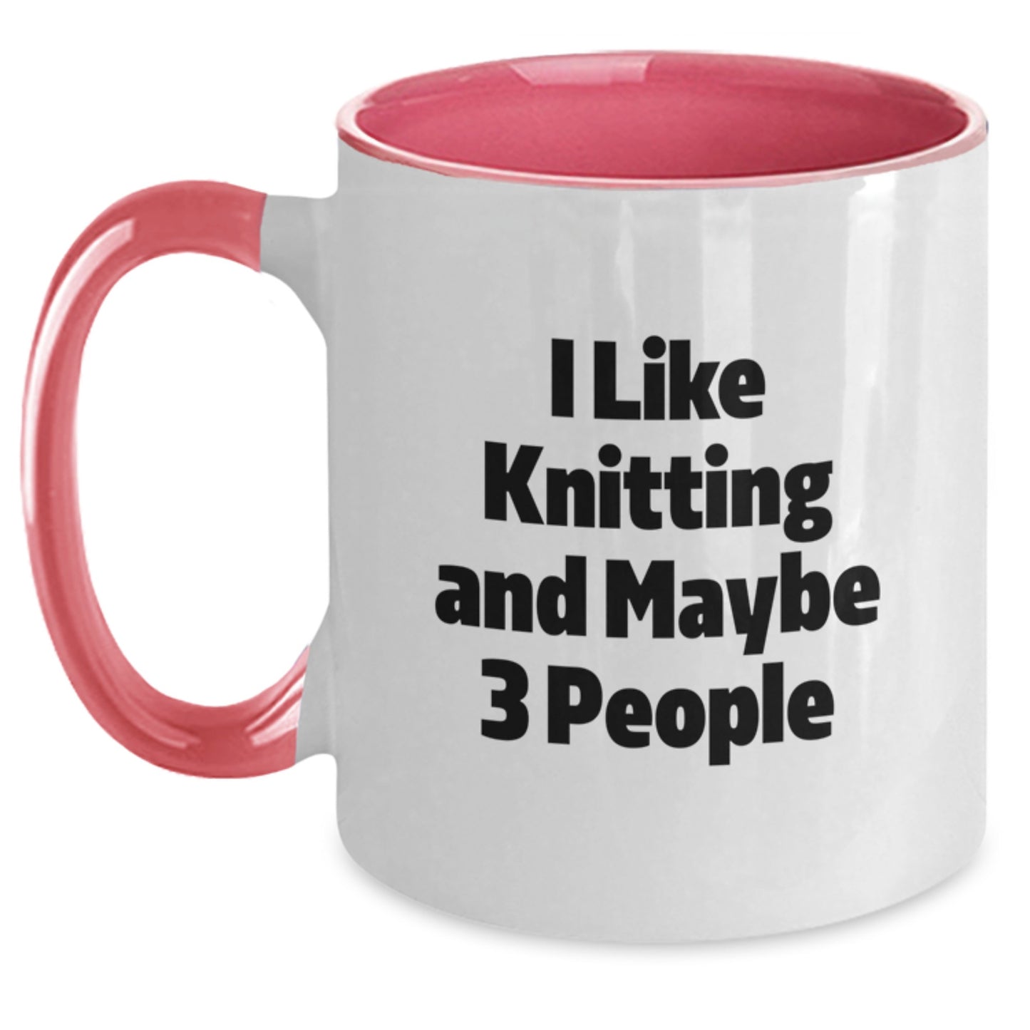 Funny Knitting Quotes Gifts from Knitting Enthusiasts for Graduation Unique Gifts to Men or Women, Two Tone Coffee Mug - Black and White, Red and White, Navy and White, or Pink and White - Main