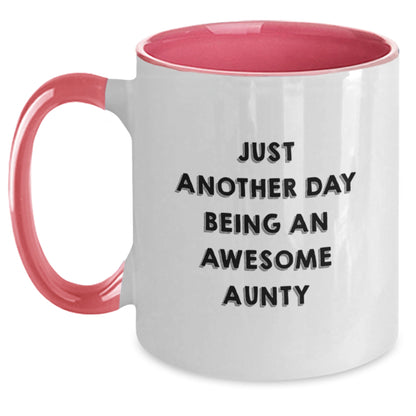Funny Aunty Gifts Just Another Day Being Awesome - Two Tone Coffee Mug for Birthday - Main