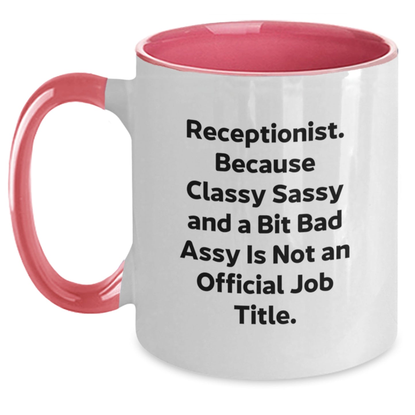 Funny Two Tone Coffee Mugs - Gifts from Family to Receptionist, Cute Christmas Unique Presents for Women Coworkers - Main