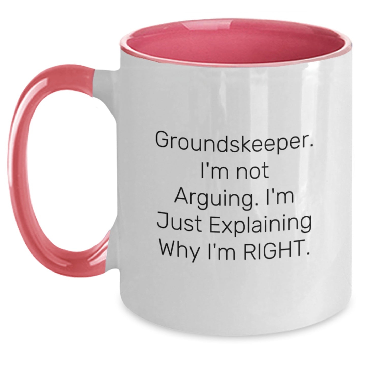 Funny groundskeeper Gifts from Men, Inspirational Mug for groundskeeper, Two Tone Coffee Mug for Friends, 'I'm Not Arguing. I'm Just Explaining Why I'm Right.' Christmas Unique Gifts - Main