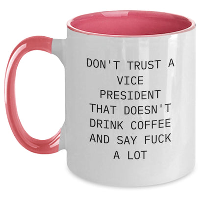 Funny Vice President Gifts from Friends - Two Tone Coffee Mug, Say 'F--k A Lot' - Christmas Unique Gifts for Vice President - Main