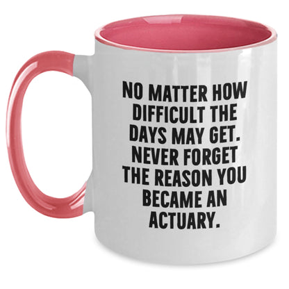 Funny Actuary Gifts for Men, Two Tone Coffee Mug - Never Forget Reason You Became Actuary, Birthday Unique Gift Ideas from Friends, Family, Coworkers - Main