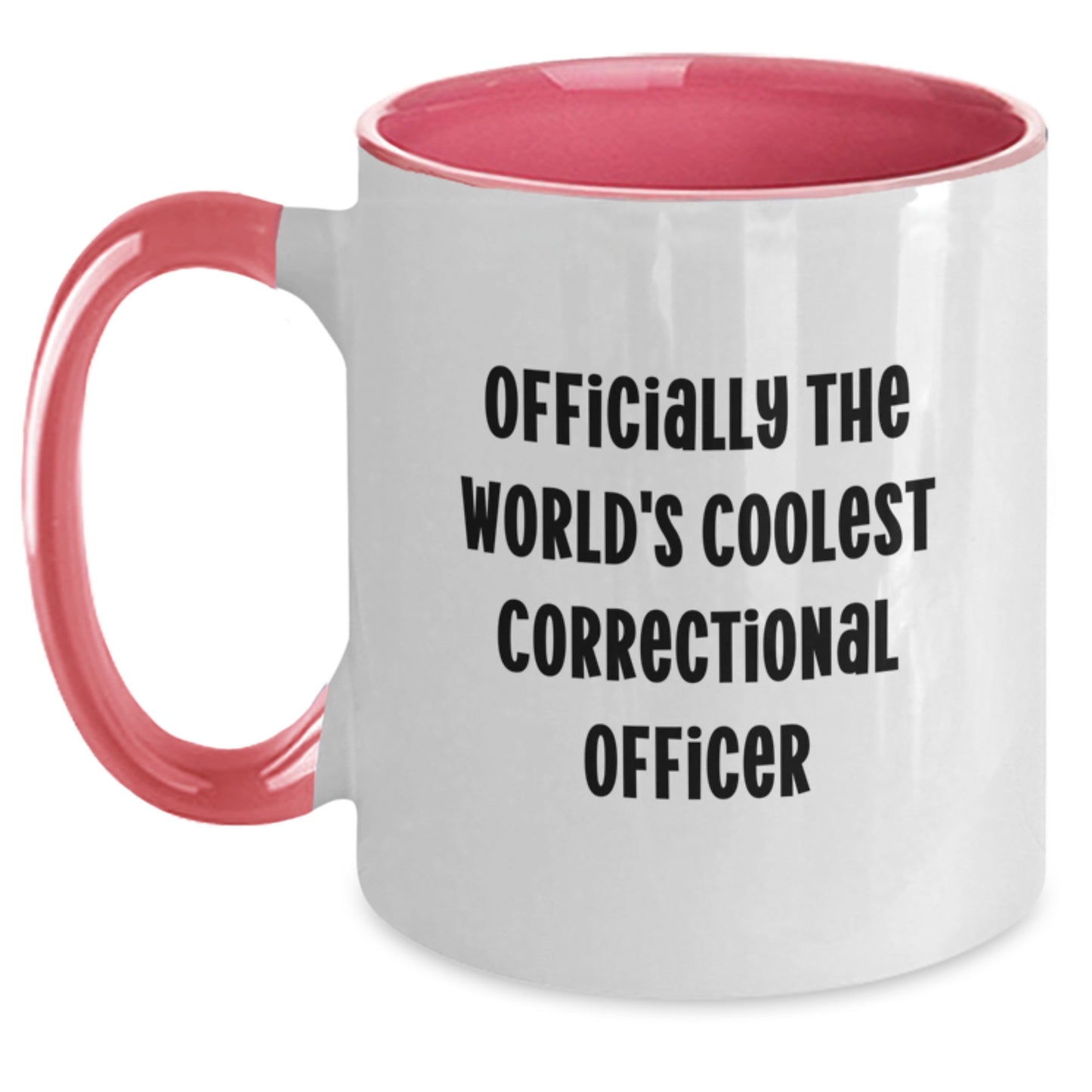 Funny Correctional Officer Gifts from Men, Gifts for Correctional Officer, Officially The World's Coolest Correctional Officer Two Tone Coffee Mug - Main