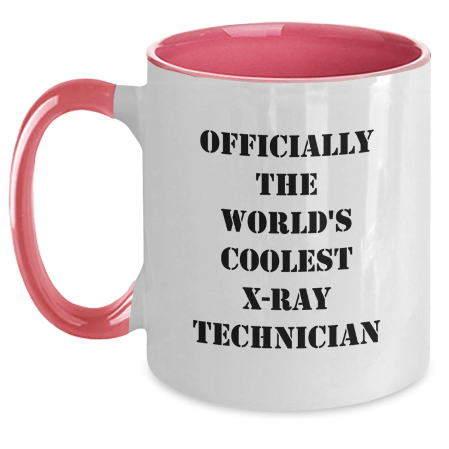 Funny X-Ray Technician Gifts from Friends, Valentine's Unique Gifts for X-Ray Technician Men, Officially The World's Coolest X-ray Technician Two Tone Coffee Mug - Main