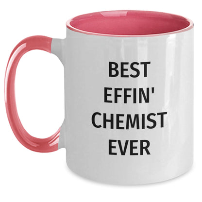 Funny Gift for Chemist Friends from Best Effin' Chemist Ever, Two Tone Coffee Mug for Chemist, Valentine's Unique Gifts for Chemist - Main