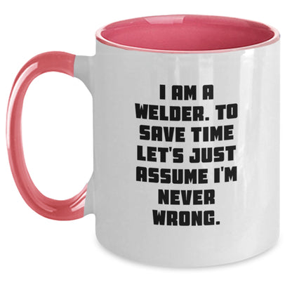 Funny Welder Quote Two Tone Coffee Mug Gifts from Family to Graduation Day for Men - Main