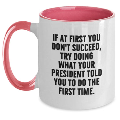 Funny Gifts from President Enthusiasts, Cute Two Tone Coffee Mugs for Valentine's Unique Gifts - President Inspired Mugs - Main