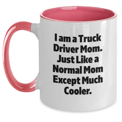 Birthday Gift for Her Truck Driver Mom Mug Present Black White Red Navy - Main