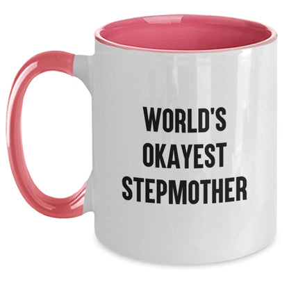 Stepmother Keepsake Mug for Him – Birthday Gift with World's Okayest - Main