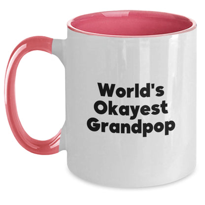 Christmas Gift for Grandpop - World's Okayest Grandpop Two Tone Coffee - Main
