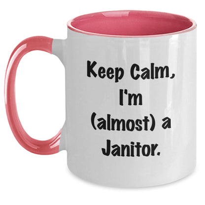 Janitor Gift for Him Keep Calm, I'm (Almost) A Janitor Keepsake Mug - Main