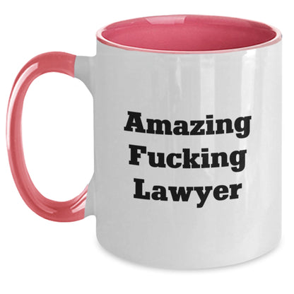 Sassy Two Tone Coffee Mug Gift for Friends - Amazing Fucking Lawyer - Main