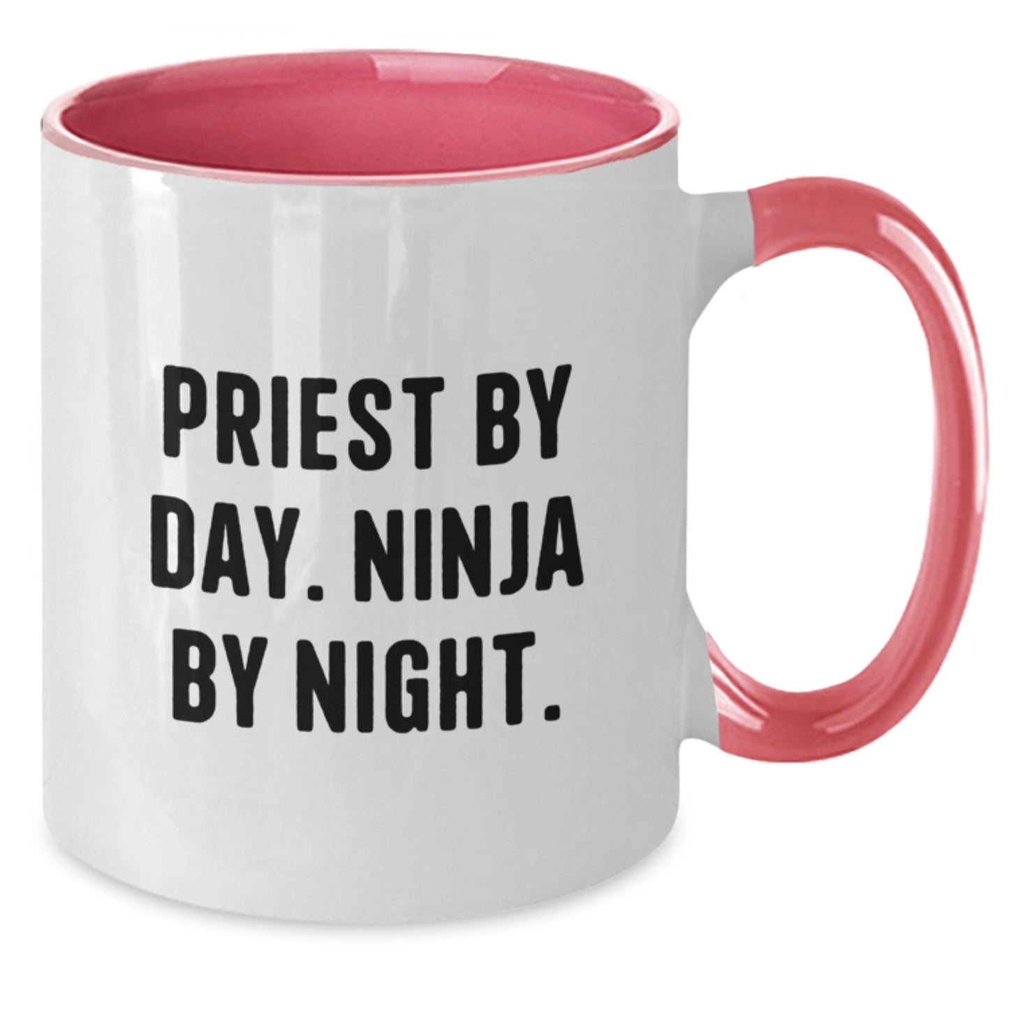 Funny Priest Gifts from Friends, Priest By Day. Ninja By Night. Two Tone Coffee Mugs for Men Birthday Unique Gifts - Additional